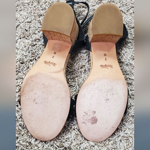 Coach Black Suede & Leather Cork Heels - Picture 6 of 7